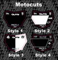 Motocuts plate decal (PUT IN ORDER DESCRIPTION WHAT NUMBER AND LOGOS YOU WANT)